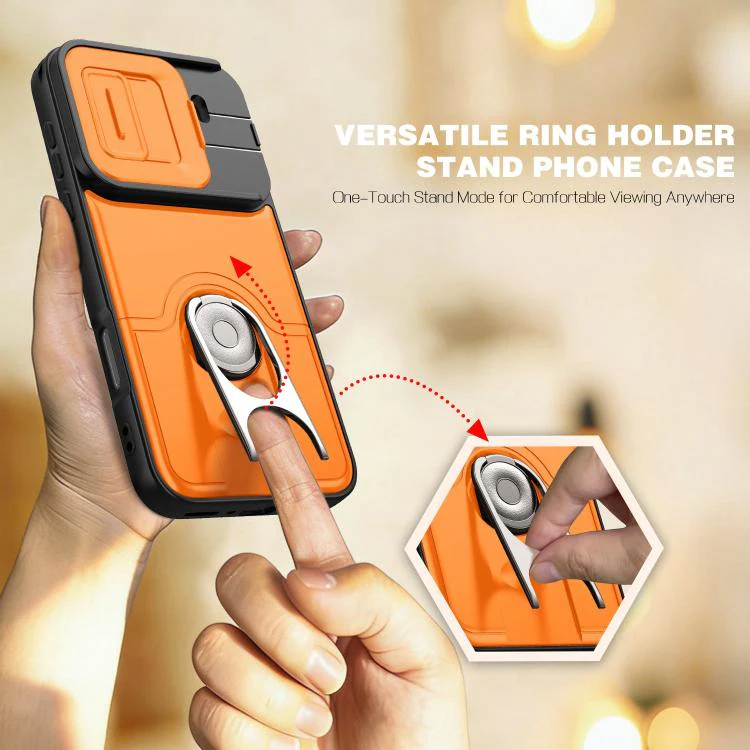 For OPPO Find X9 Pro Sliding Camera Cover 2 in 1 Rotating Holder Air Bag Shockproof Phone Case(Purple) - Image 5