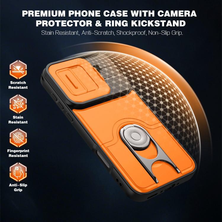 For OPPO Find X9 Pro Sliding Camera Cover 2 in 1 Rotating Holder Air Bag Shockproof Phone Case(Red) - Image 6