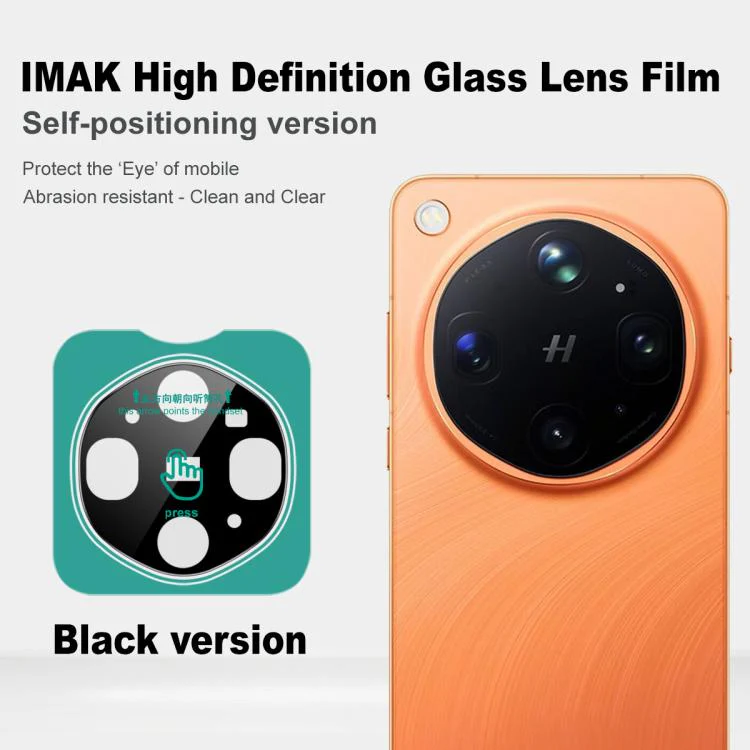 For OPPO Find X9 Ultra 5G imak Black Version HD Glass Rear Camera Lens Film, Self-positioning Version - Image 3