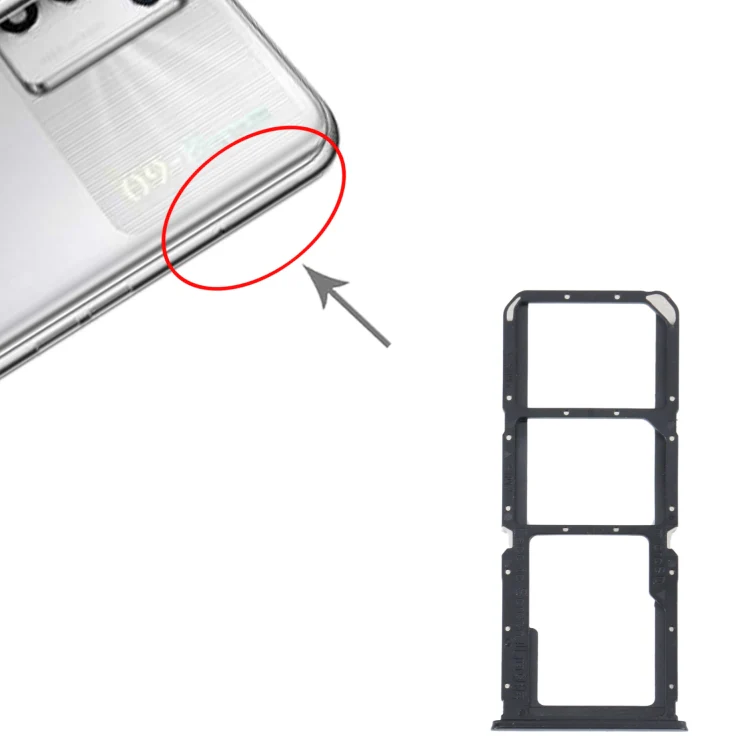 For OPPO K9S SIM Card Tray + SIM Card Tray + Micro SD Card Tray (Black) - Image 4