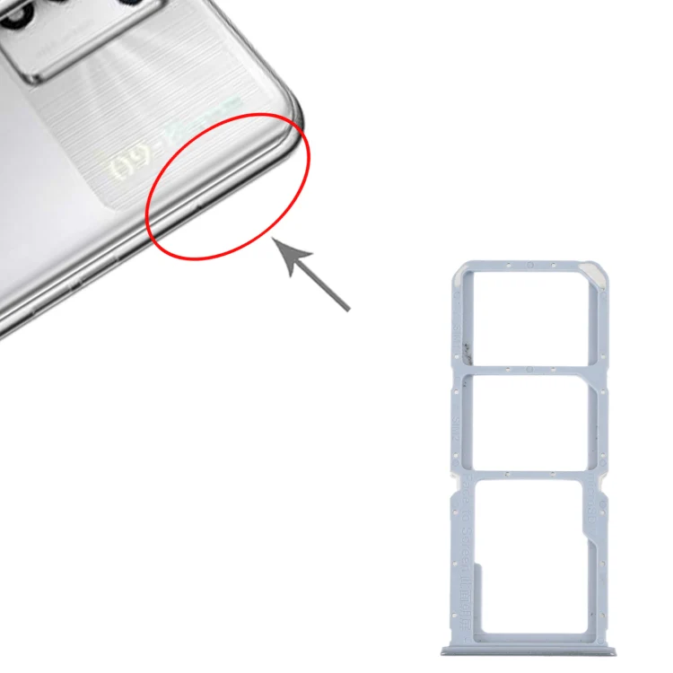 For OPPO K9S SIM Card Tray + SIM Card Tray + Micro SD Card Tray (Silver) - Image 4