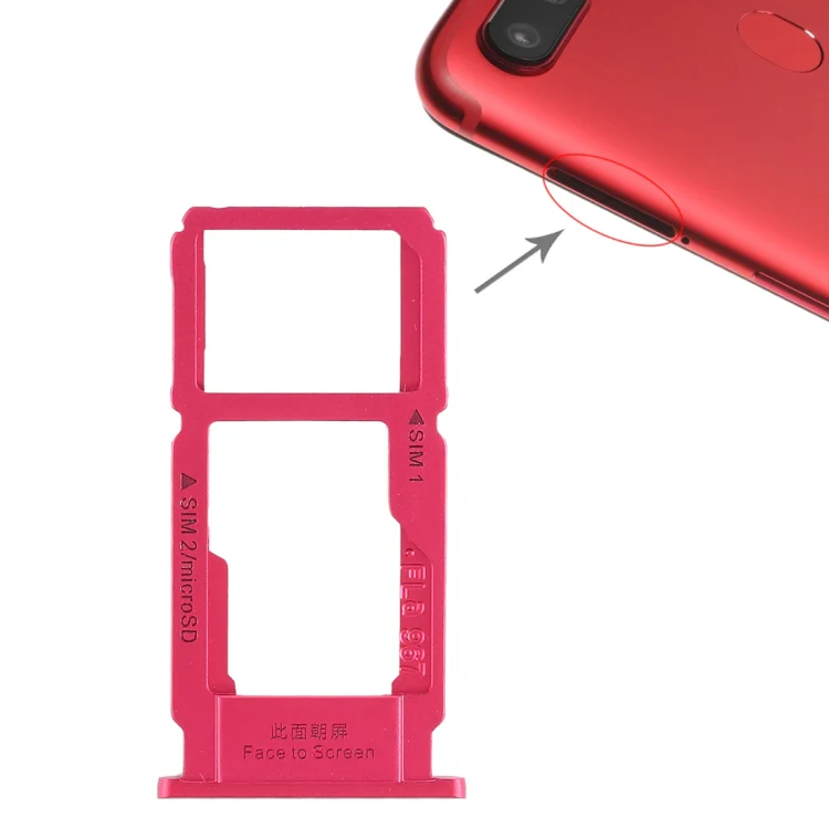 For OPPO R11s SIM Card Tray + SIM Card Tray / Micro SD Card Tray (Red) - Image 5