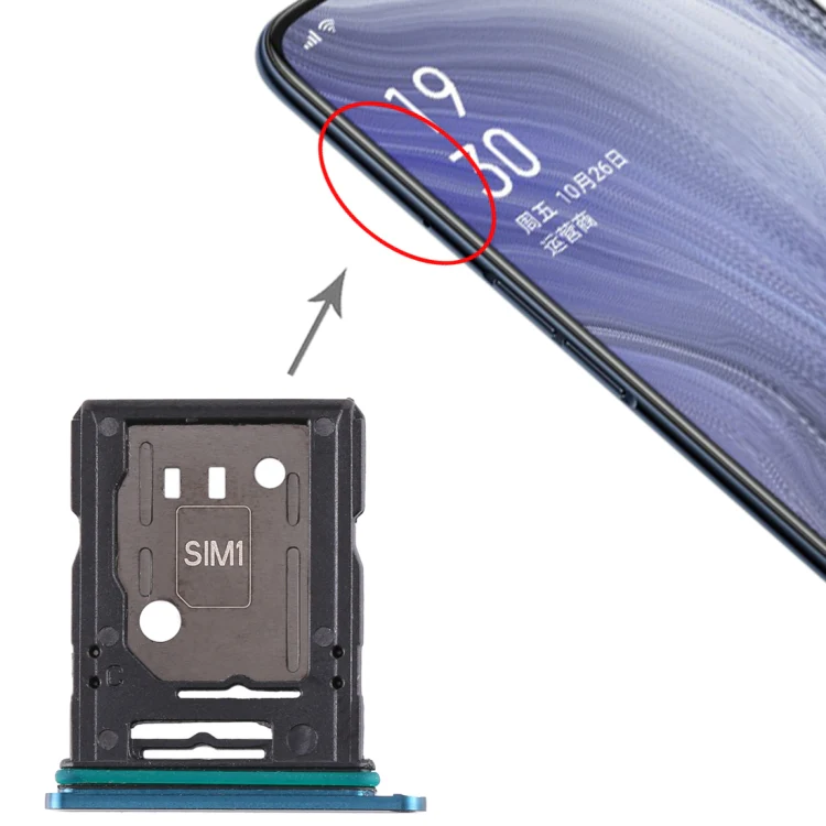 For OPPO Reno 10x zoom SIM Card Tray + SIM Card Tray / Micro SD Card Tray (Blue) - Image 5