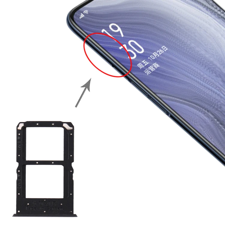 For OPPO Reno Z SIM Card Tray + SIM Card Tray (Black) - Image 5