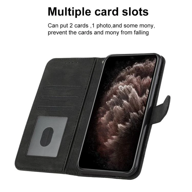 For OPPO Reno15 5G Global Cubic Skin Feel Flip Leather Phone Case(Black) - Image 3
