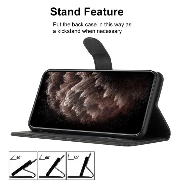 For OPPO Reno15 5G Global Cubic Skin Feel Flip Leather Phone Case(Black) - Image 4