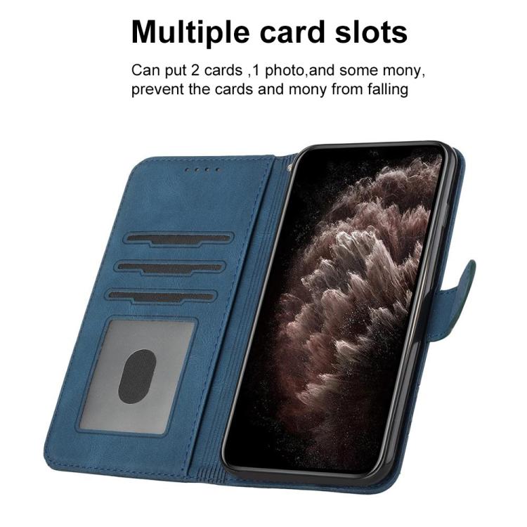 For OPPO Reno15 5G Global Cubic Skin Feel Flip Leather Phone Case(Blue) - Image 3