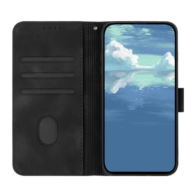 For OPPO Reno15 5G Global Line Pattern Skin Feel Leather Phone Case(Black) - Image 3