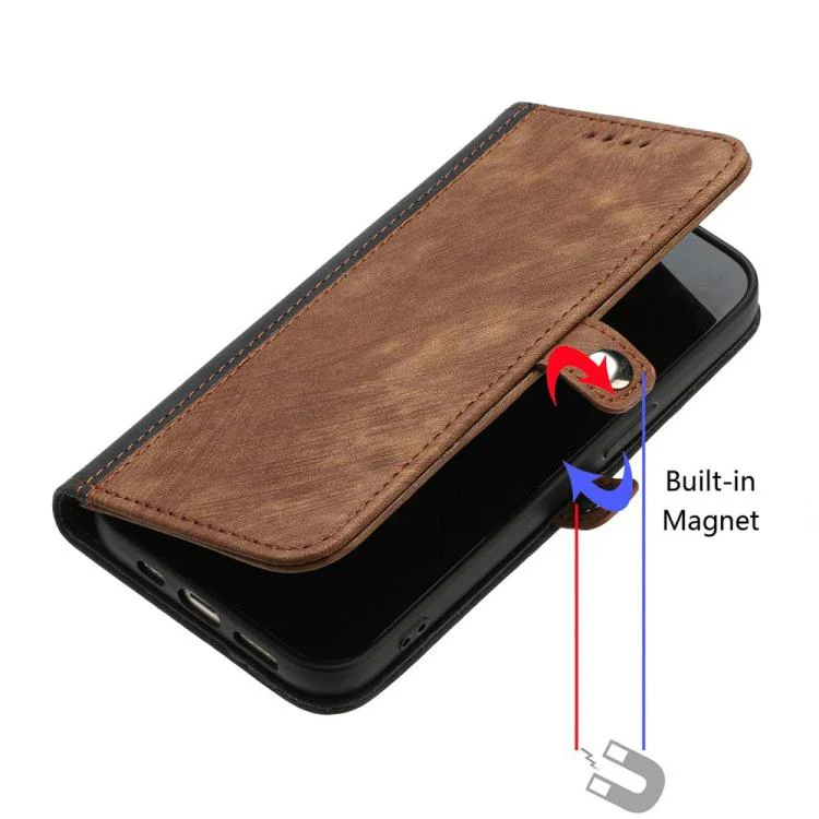 For OPPO Reno15 5G Global Side Buckle Double Fold Hand Strap Leather Phone Case(Brown) - Image 4
