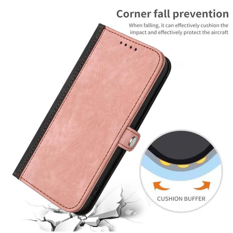 For OPPO Reno15 5G Global Side Buckle Double Fold Hand Strap Leather Phone Case(Pink) - Image 6