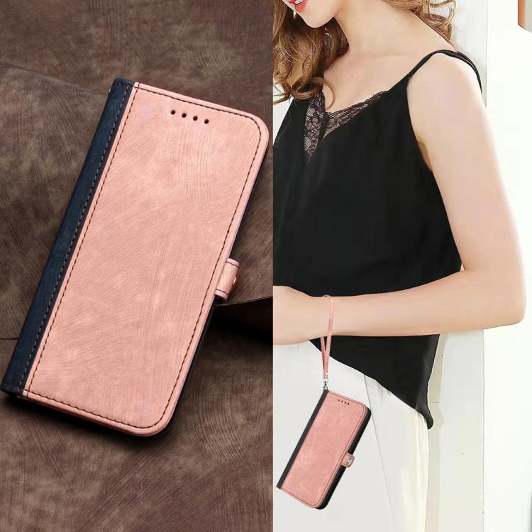 For OPPO Reno15 5G Global Side Buckle Double Fold Hand Strap Leather Phone Case(Pink) - Image 8
