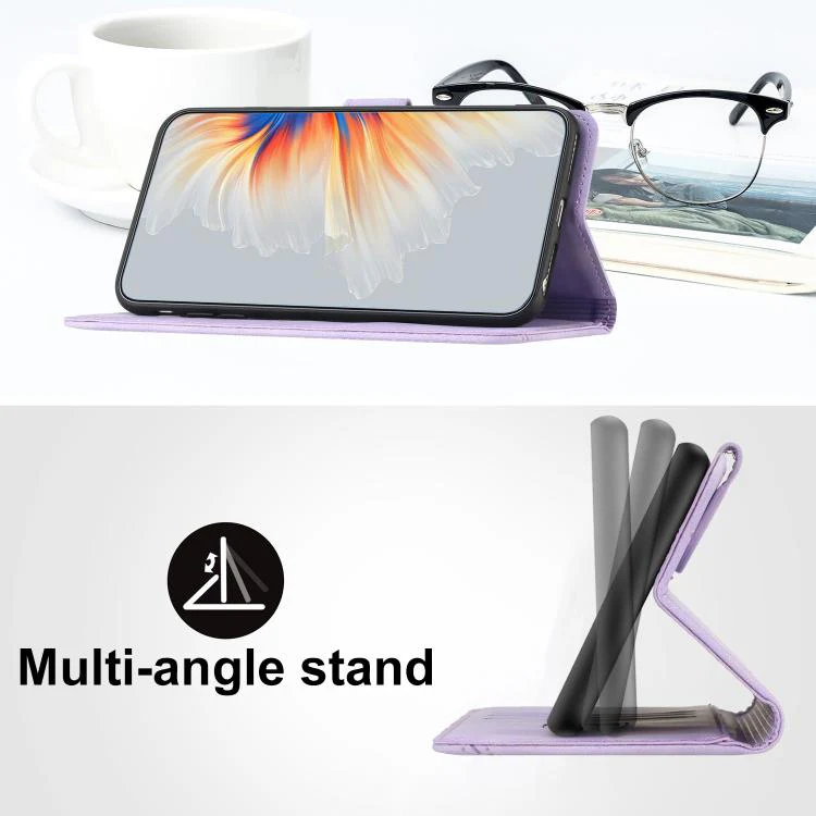 For OPPO Reno15 Pro 5G Global Heart Pattern Skin Feel Leather Phone Case(Purple) - Image 5