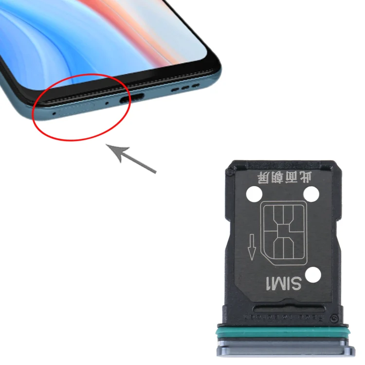 For OPPO Reno4 5G SIM Card Tray + SIM Card Tray (Black) - Image 4