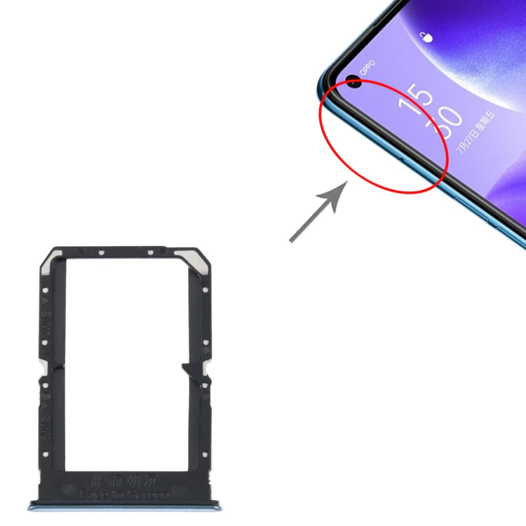 For OPPO Reno5 4G SIM Card Tray + SIM Card Tray (Silver) - Image 4