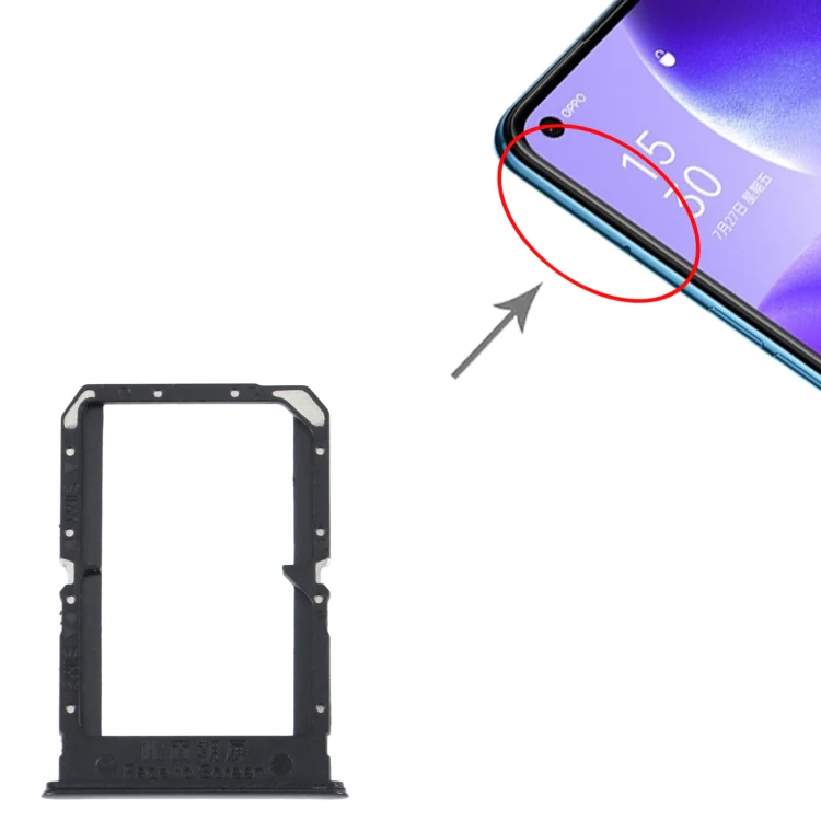 For OPPO Reno5 4G SIM Card Tray + SIM Card Tray(Black) - Image 4