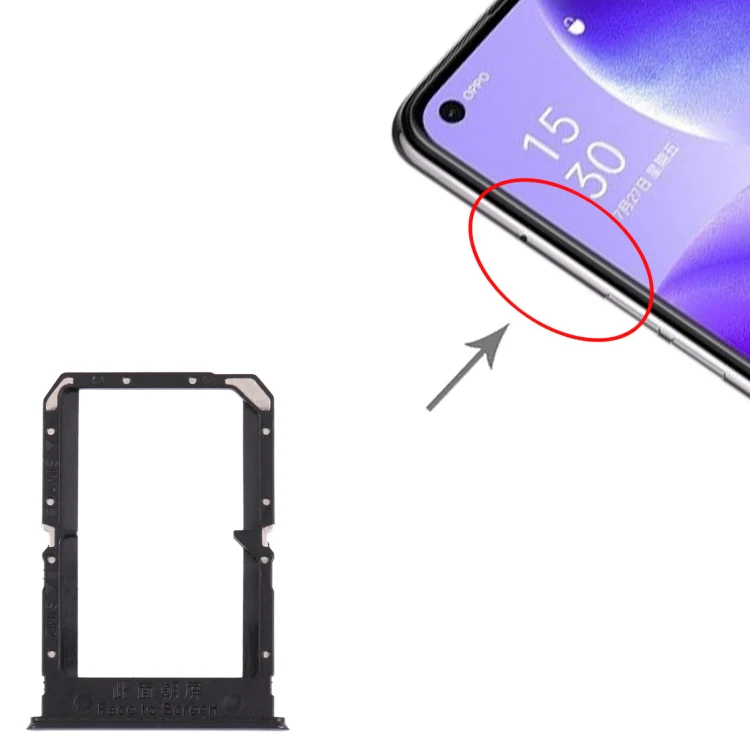 For OPPO Reno5 5G / Find X3 Lite PEGM00 PEGT00 CPH2145  SIM Card Tray + SIM Card Tray(Black) - Image 4