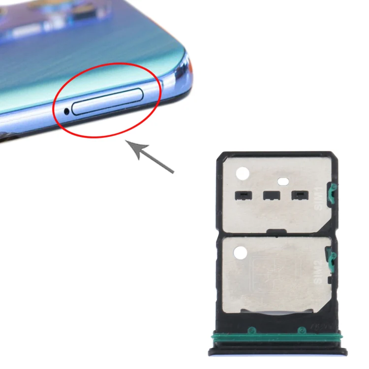 For OPPO Reno7 5G China / Reno7 5G SIM Card Tray + SIM Card Tray + Micro SD Card Tray (Blue) - Image 4