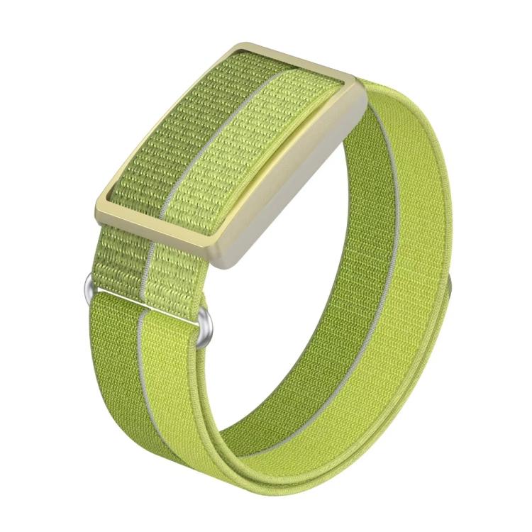 For Polar Loop xDfind Metal Round Buckle Feather Yarn Breathable Nylon Loop Watch Band, Size:S Wrist Circumference 135–170 mm(Green)
