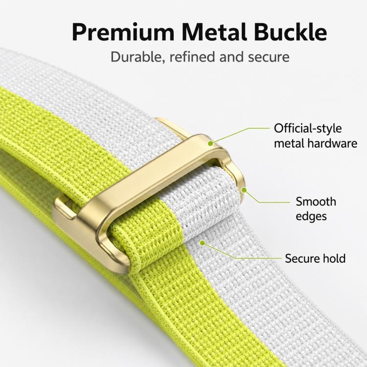 For Polar Loop xDfind Metal Square Buckle Feather Yarn Breathable Nylon Loop Watch Band, Size:L Wrist Circumference 170-235mm(Black) - Image 7