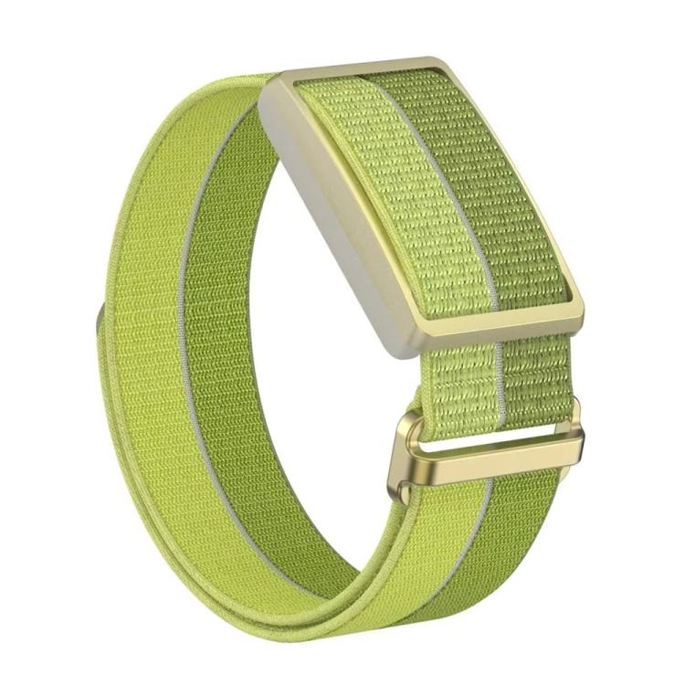 For Polar Loop xDfind Metal Square Buckle Feather Yarn Breathable Nylon Loop Watch Band, Size:L Wrist Circumference 170-235mm(Green)