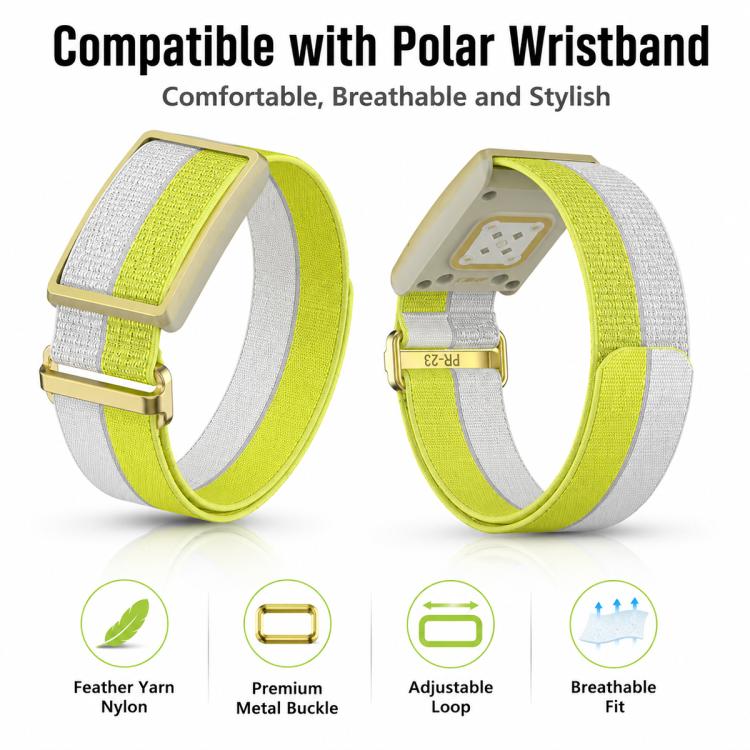 For Polar Loop xDfind Metal Square Buckle Feather Yarn Breathable Nylon Loop Watch Band, Size:L Wrist Circumference 170-235mm(Green) - Image 4