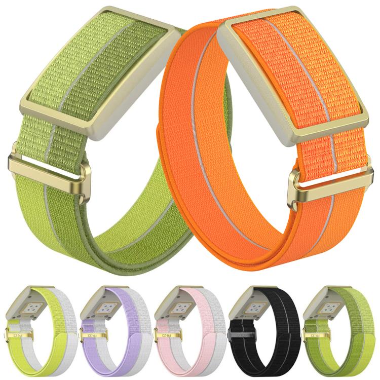 For Polar Loop xDfind Metal Square Buckle Feather Yarn Breathable Nylon Loop Watch Band, Size:L Wrist Circumference 170-235mm(Purple) - Image 2