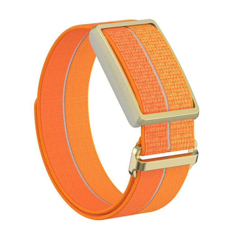 For Polar Loop xDfind Metal Square Buckle Feather Yarn Breathable Nylon Loop Watch Band, Size:S Wrist Circumference 135–170 mm(Orange)