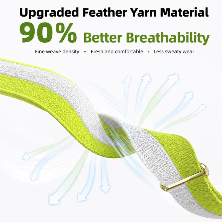 For Polar Loop xDfind Metal Square Buckle Feather Yarn Breathable Nylon Loop Watch Band, Size:S Wrist Circumference 135–170 mm(Yellow) - Image 6