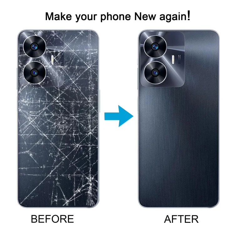 For Realme C55 Original Battery Back Cover with Camera Lens Frame(Black) - Image 6
