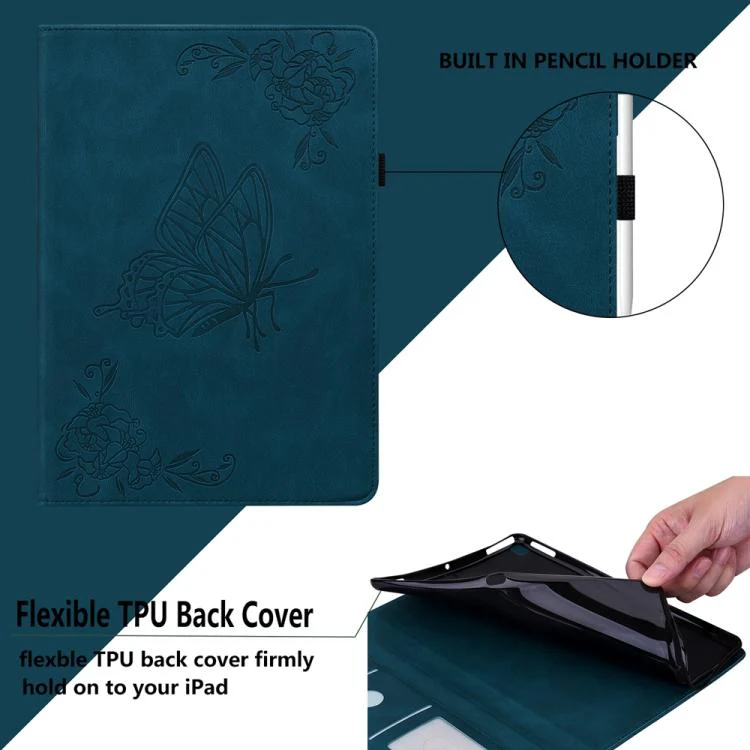 For Redmi K Pad 2 8.8 inch 2026 Butterfly Flower Embossed Leather Tablet Case(Blue) - Image 7
