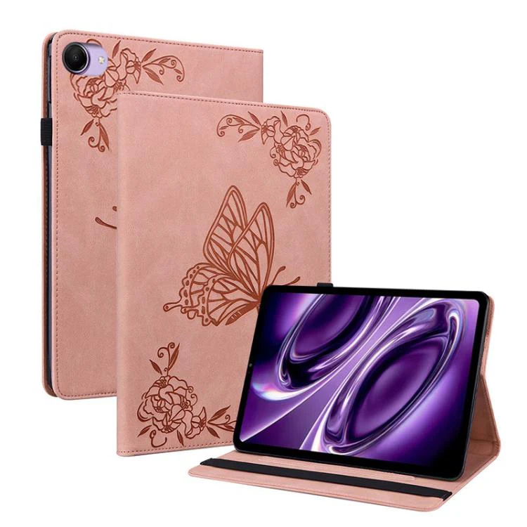 For Redmi K Pad 2 8.8 inch 2026 Butterfly Flower Embossed Leather Tablet Case(Rose Gold)