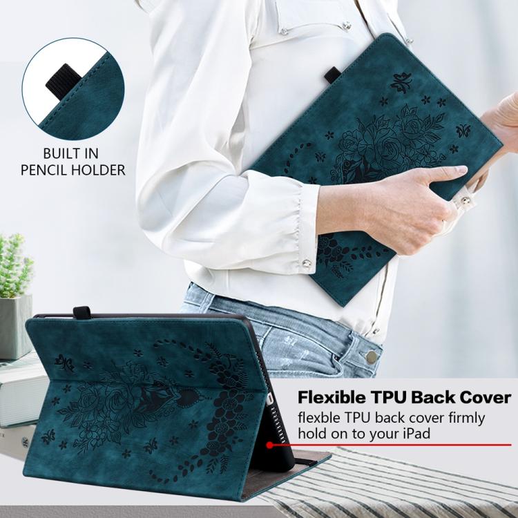 For Redmi K Pad 2 8.8 inch 2026 Butterfly Rose Embossed Leather Tablet Case(Dark Blue) - Image 5