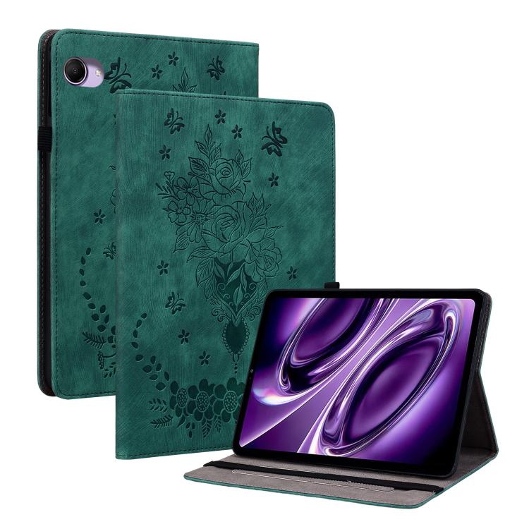 For Redmi K Pad 2 8.8 inch 2026 Butterfly Rose Embossed Leather Tablet Case(Green)