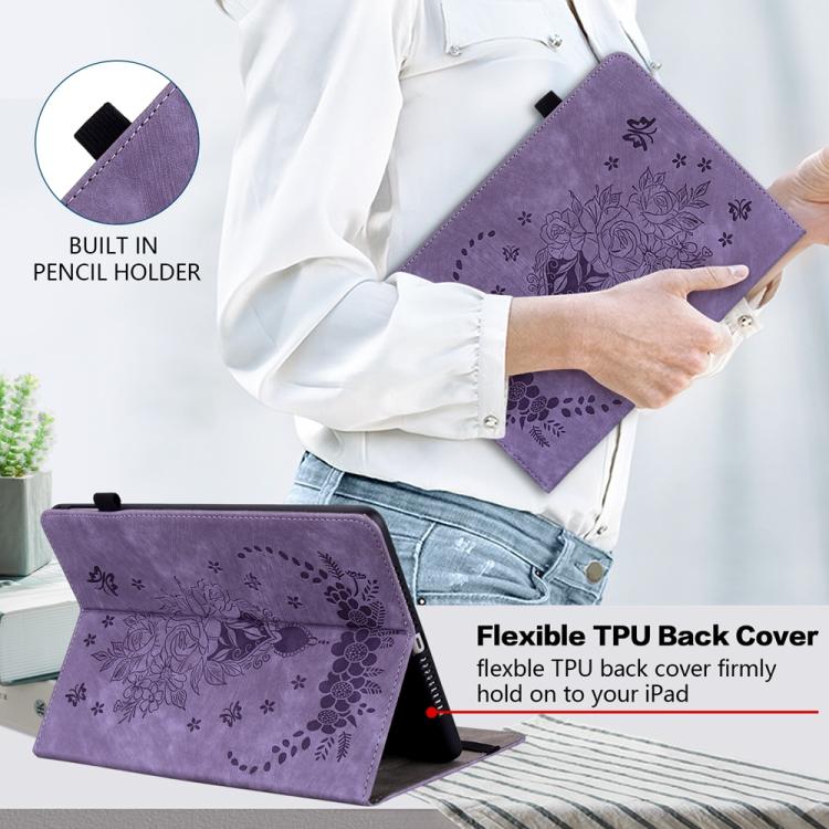 For Redmi K Pad 2 8.8 inch 2026 Butterfly Rose Embossed Leather Tablet Case(Purple) - Image 5