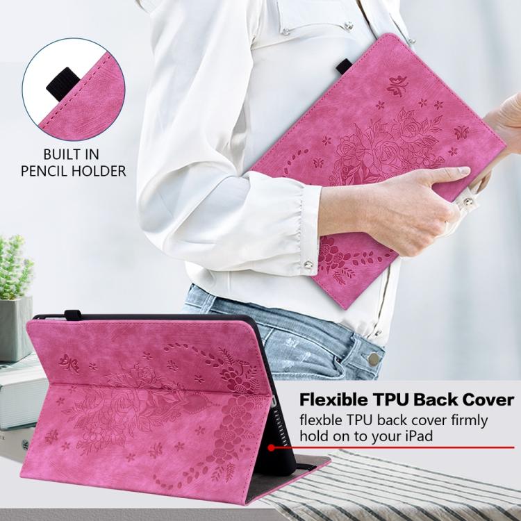 For Redmi K Pad 2 8.8 inch 2026 Butterfly Rose Embossed Leather Tablet Case(Rose Red) - Image 5