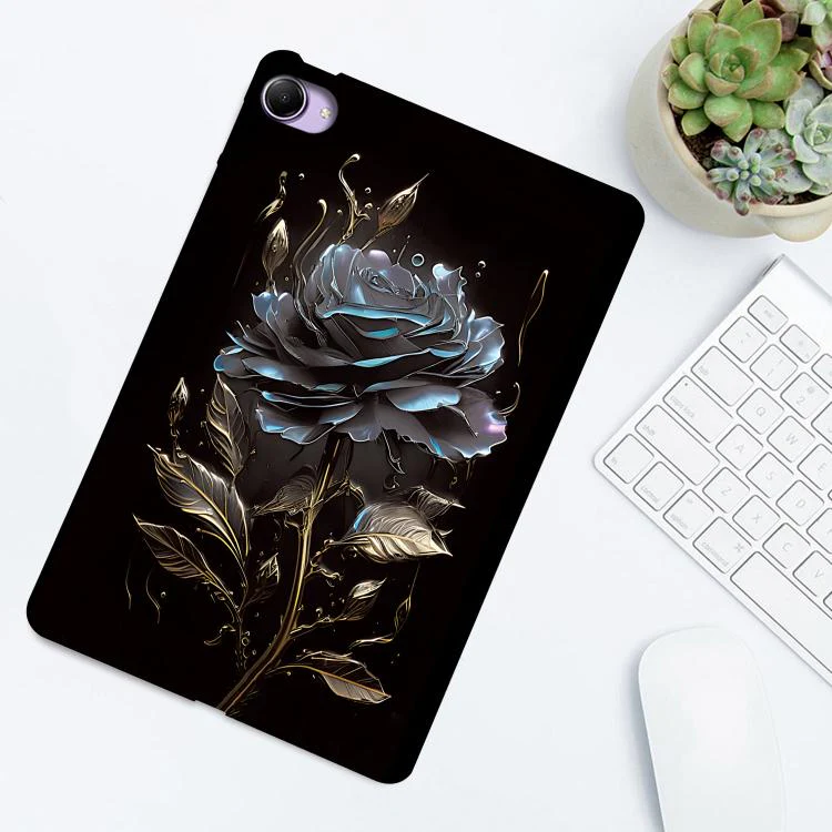 For Redmi K Pad 2 8.8 inch 2026 Color Painting Pattern Smart Tablet TPU Case(Black Rose) - Image 3