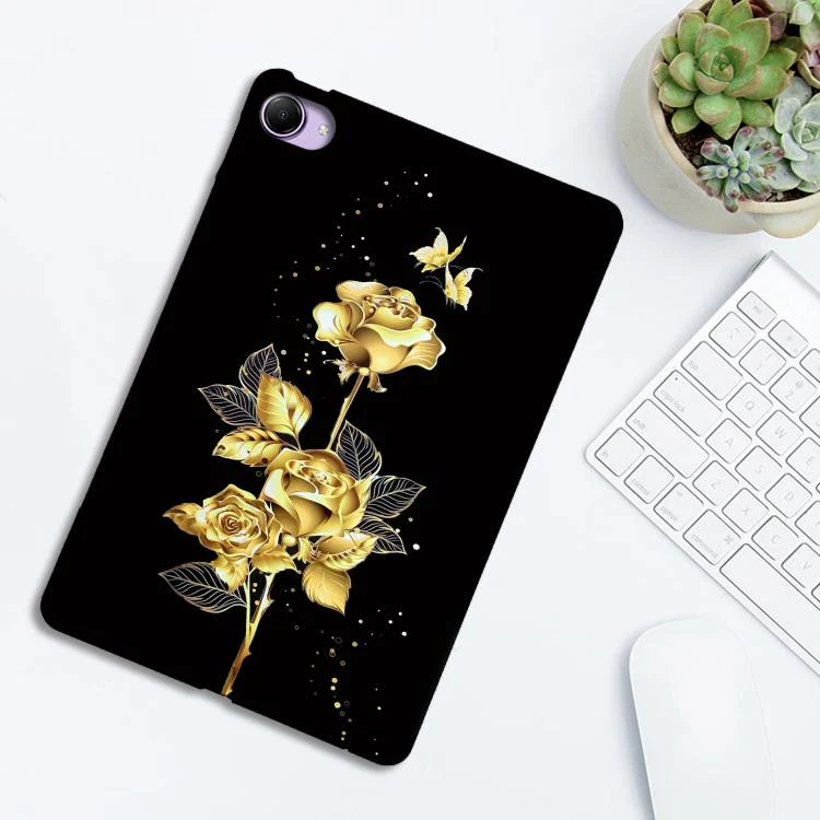 For Redmi K Pad 2 8.8 inch 2026 Color Painting Pattern Smart Tablet TPU Case(Golden Rose) - Image 3
