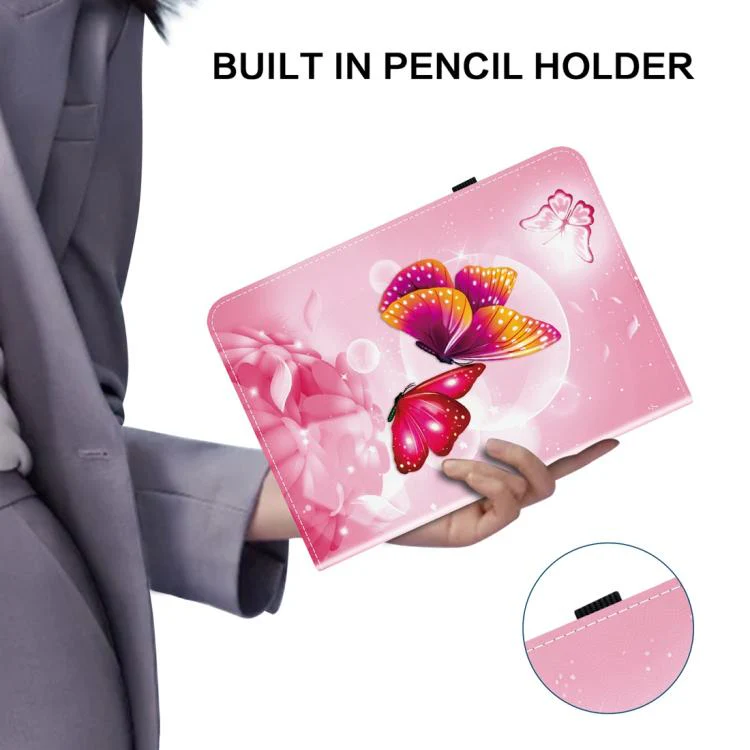 For Redmi K Pad 2 8.8 inch 2026 Crystal Texture Colored Drawing Leather Tablet Case(Pink Butterflies) - Image 5