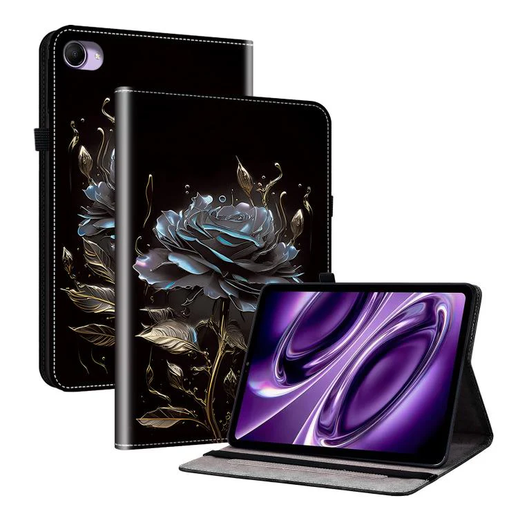 For Redmi K Pad 2 8.8 inch 2026 Crystal Texture Painted Leather Tablet Case(Black Rose)