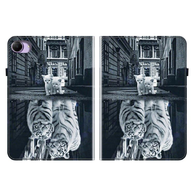 For Redmi K Pad 2 8.8 inch 2026 Crystal Texture Painted Leather Tablet Case(Cat Reflection Tiger) - Image 2