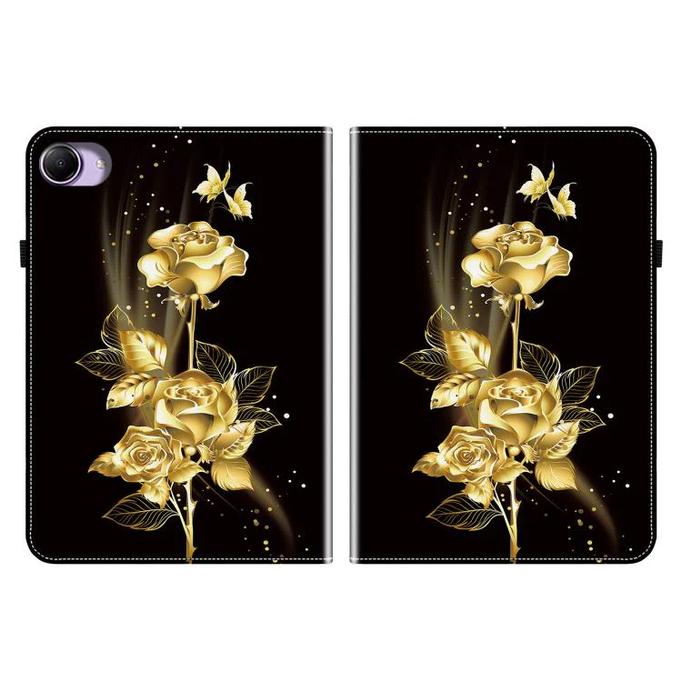 For Redmi K Pad 2 8.8 inch 2026 Crystal Texture Painted Leather Tablet Case(Gold Butterfly Rose) - Image 2