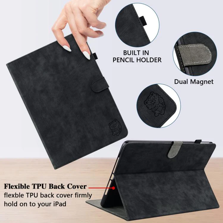 For Redmi K Pad 2 8.8 inch 2026 Embossed Tiger Pattern Leather Tablet Case(Black) - Image 5