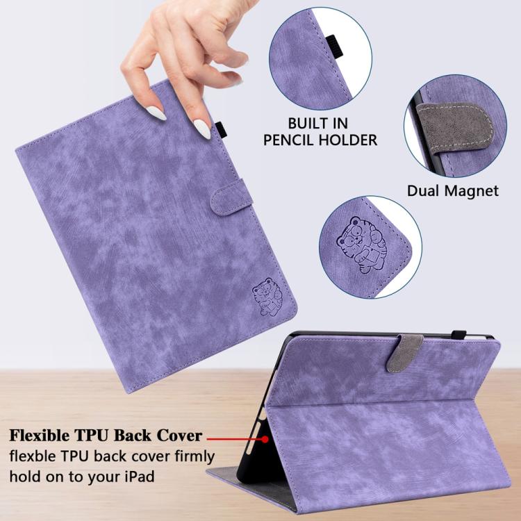 For Redmi K Pad 2 8.8 inch 2026 Embossed Tiger Pattern Leather Tablet Case(Purple) - Image 5