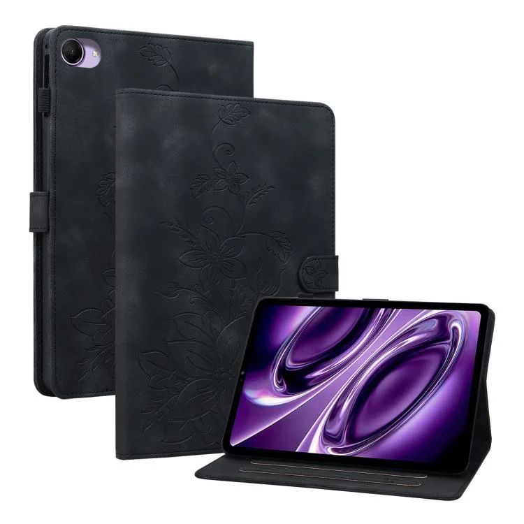 For Redmi K Pad 2 8.8 inch 2026 Lily Embossed Leather Tablet Case(Black)