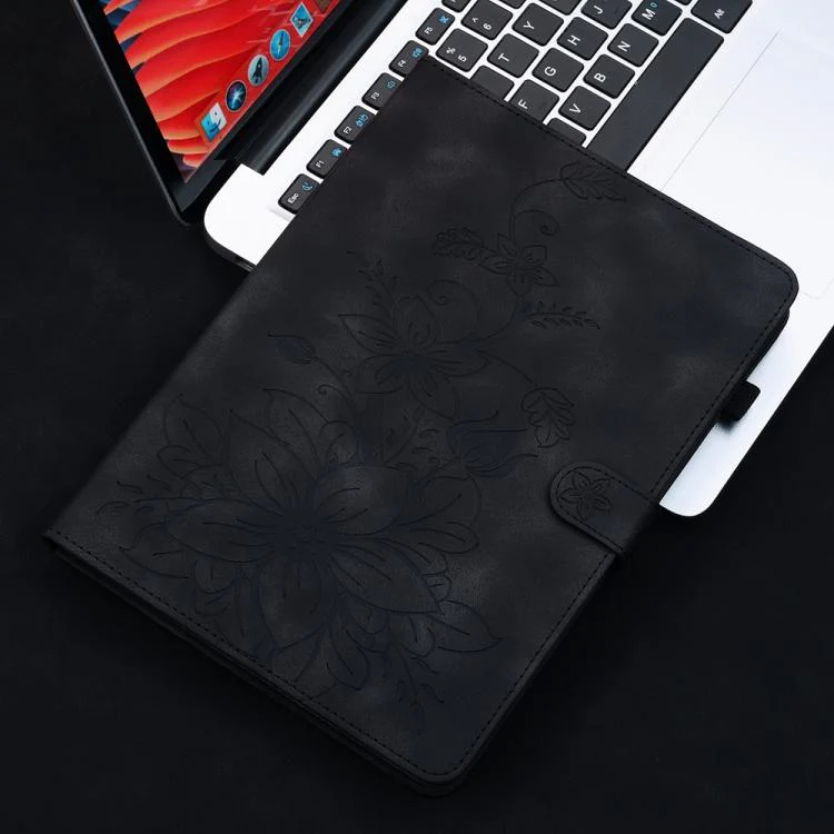For Redmi K Pad 2 8.8 inch 2026 Lily Embossed Leather Tablet Case(Black) - Image 2