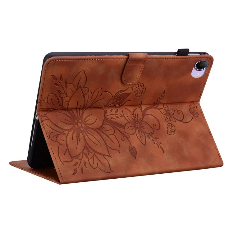For Redmi K Pad 2 8.8 inch 2026 Lily Embossed Leather Tablet Case(Brown) - Image 6