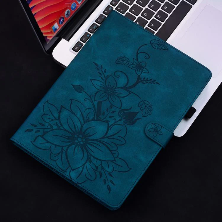 For Redmi K Pad 2 8.8 inch 2026 Lily Embossed Leather Tablet Case(Dark Blue) - Image 2