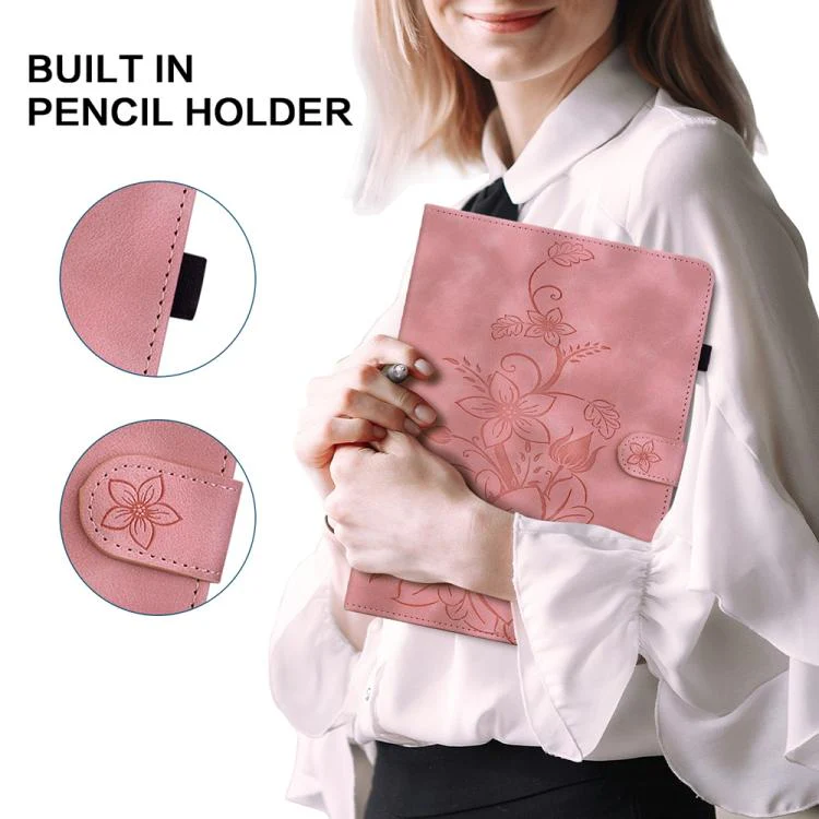 For Redmi K Pad 2 8.8 inch 2026 Lily Embossed Leather Tablet Case(Pink) - Image 7