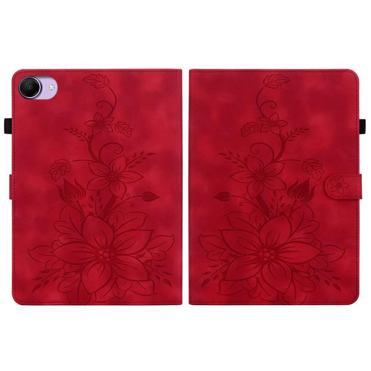 For Redmi K Pad 2 8.8 inch 2026 Lily Embossed Leather Tablet Case(Red) - Image 3