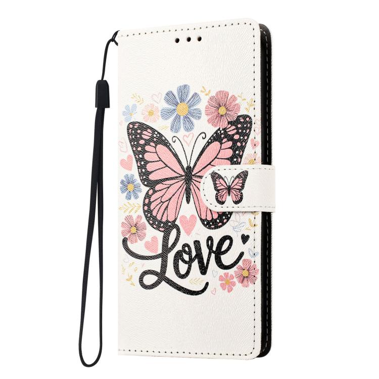 For Redmi K90 Max 5G CH002 Colored Drawing Buckle Clasp Vegan Leather Phone Case(Pink Butterflies) - Image 2